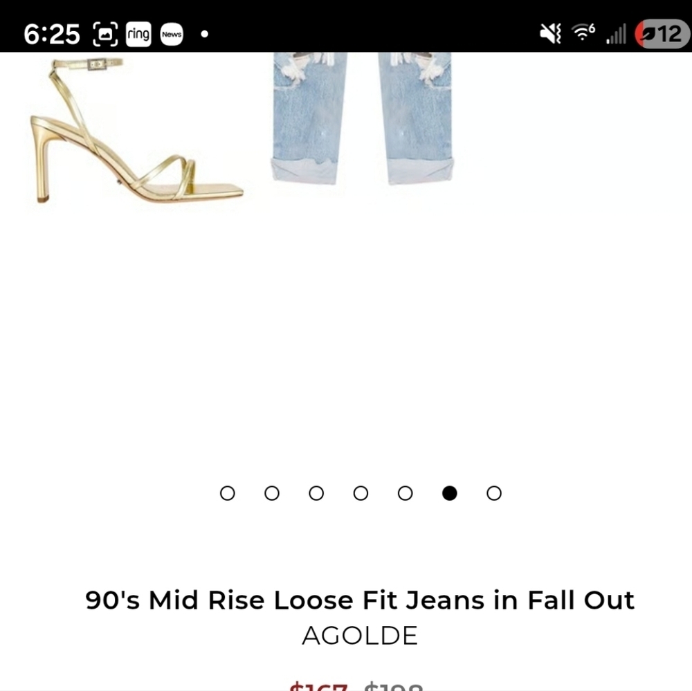 EUC Agolde 90s Mid Rise Loose Fit Jeans In Color Fall Out, Distressed Size 25 - Picture 15 of 15